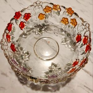 Vintage Mikasa Crystal Clear Flower Plant Glass Bowl